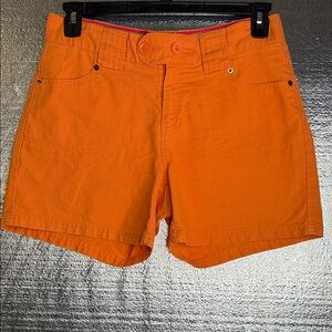 Women's Orange Cargo Shorts 100% Cotton